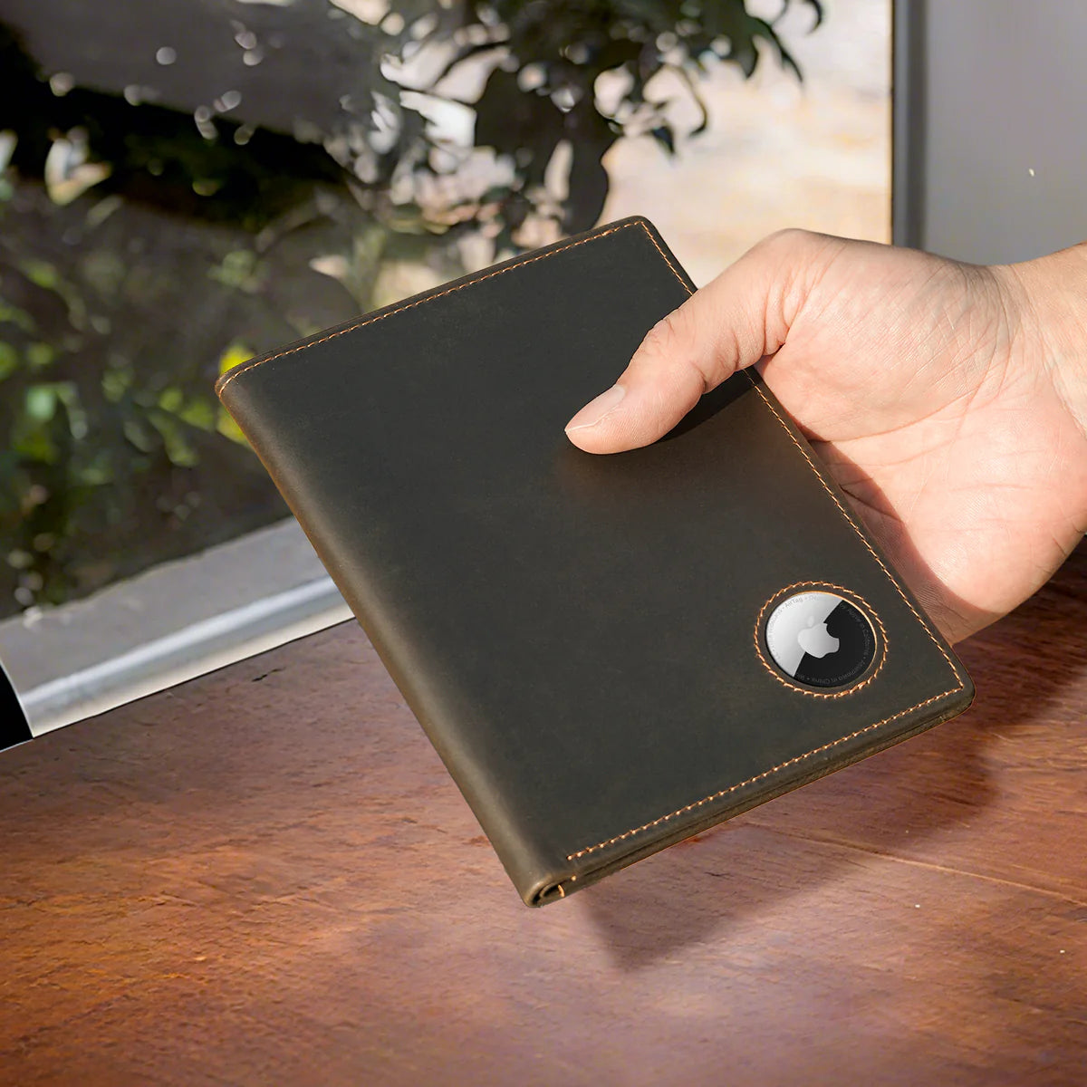 AuraLink™ | Premium Vegan Leather AirTag Passport Holder