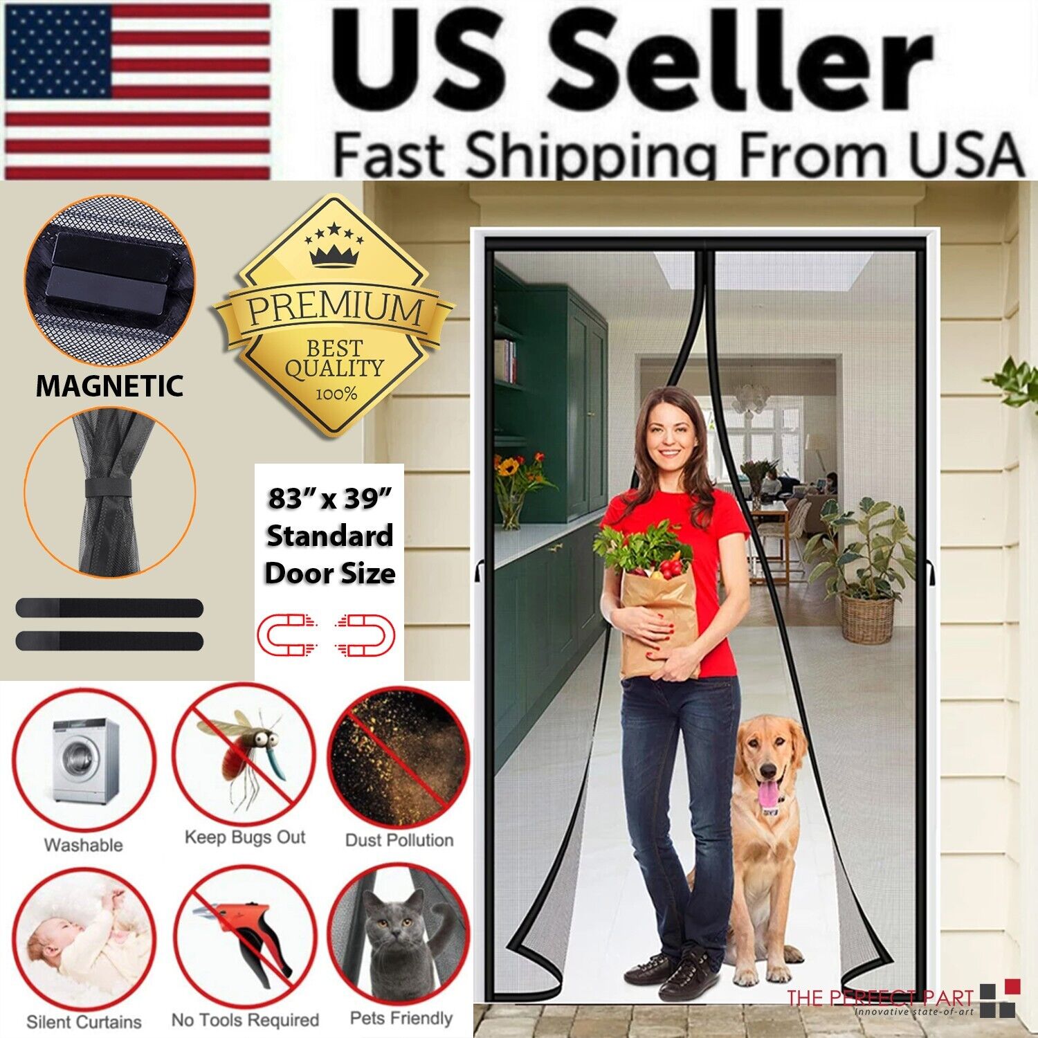 AuraMesh™ Hands-Free Magnetic Screen Door
