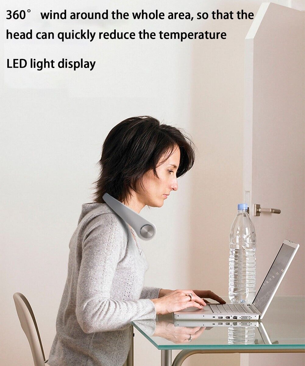 AuraChill™ Pro Wearable Neck Air Conditioner (360° Bladeless Cooling)