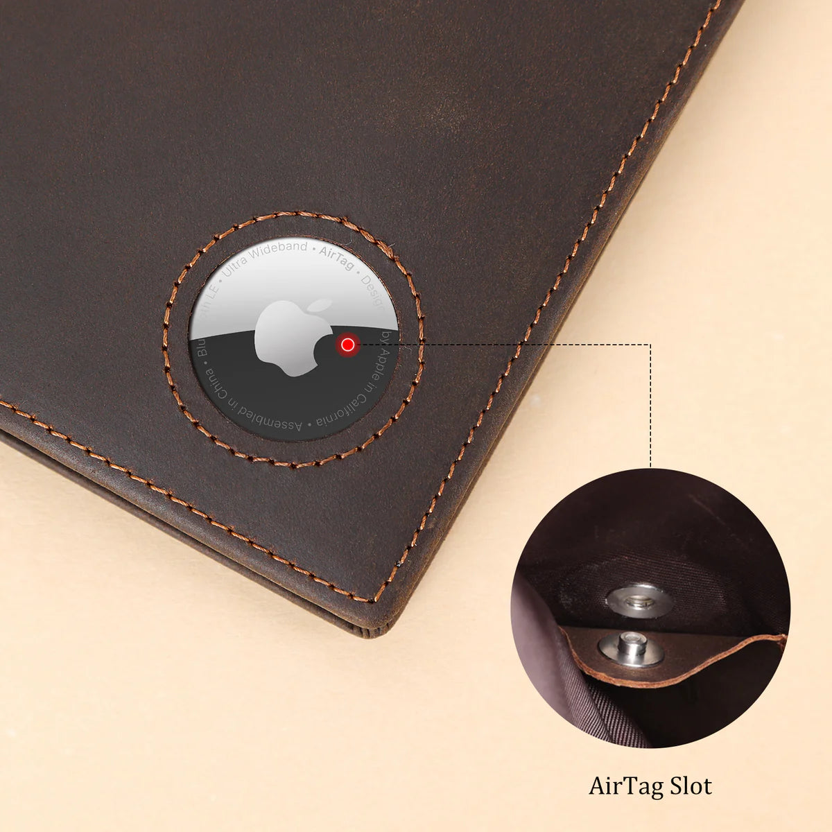 AuraLink™ | Premium Vegan Leather AirTag Passport Holder