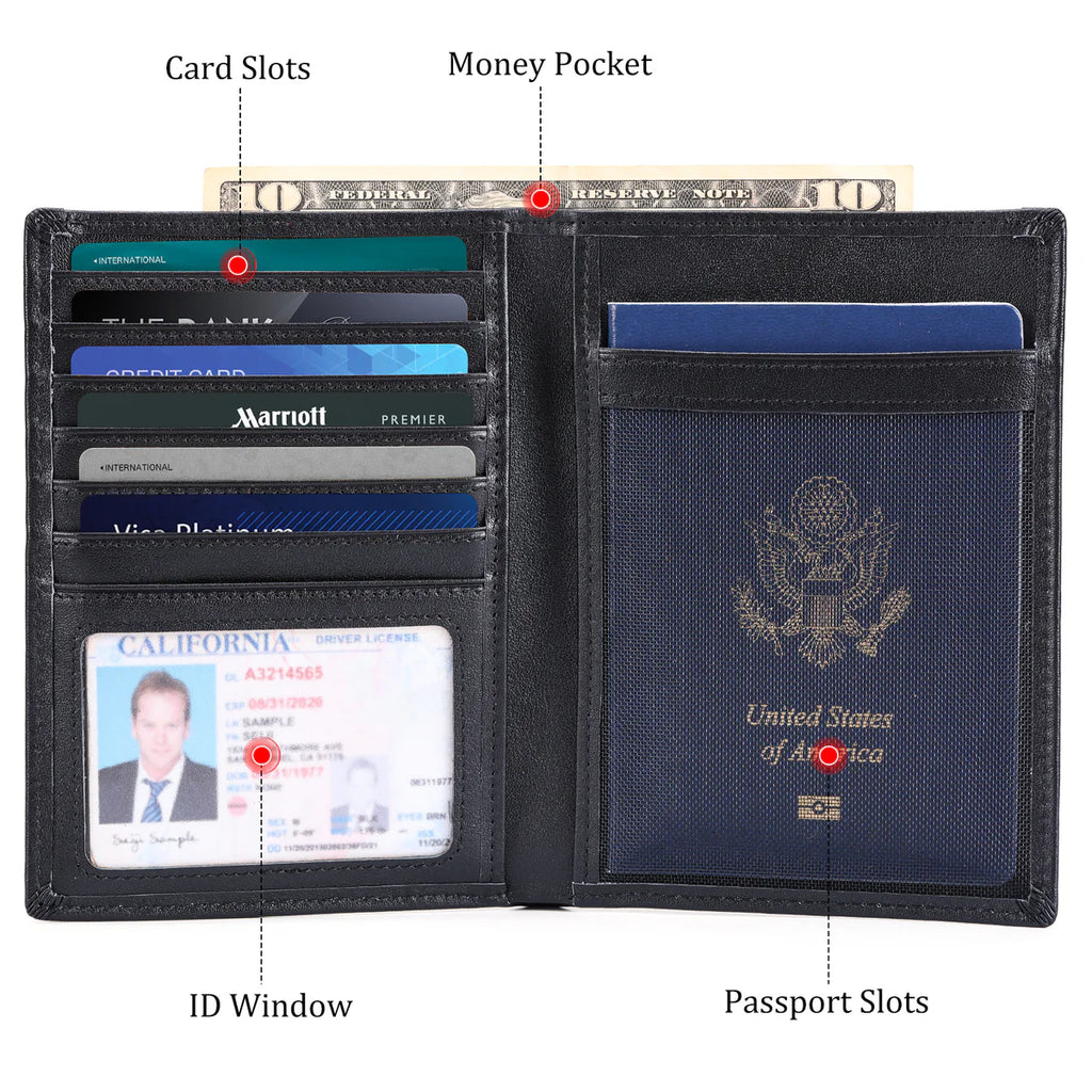 AuraLink™ | Premium Vegan Leather AirTag Passport Holder