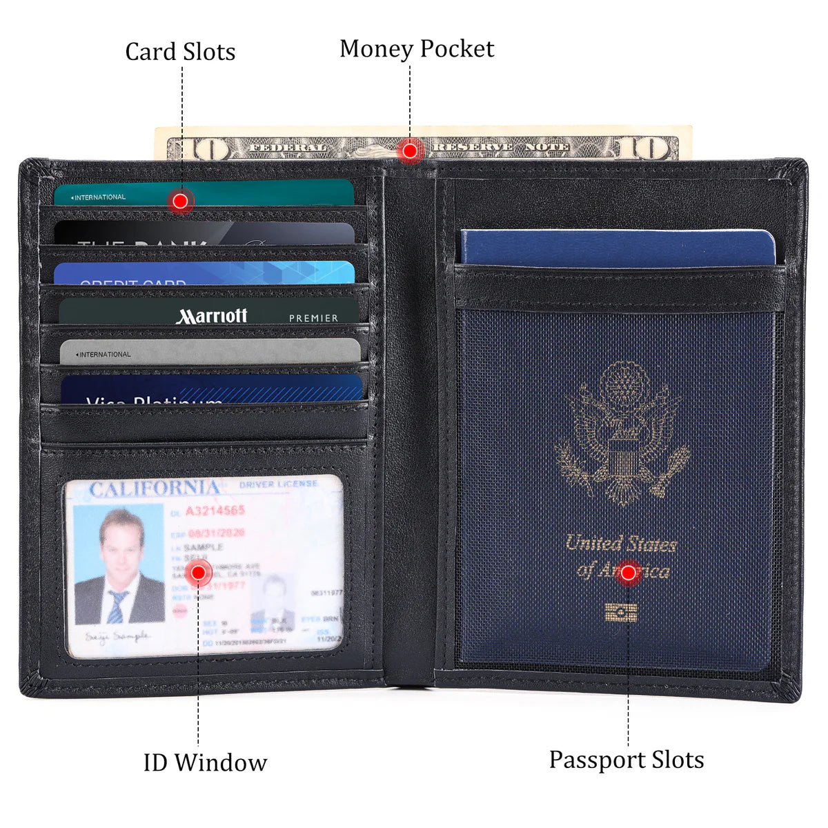 AuraLink™ | Premium Vegan Leather AirTag Passport Holder