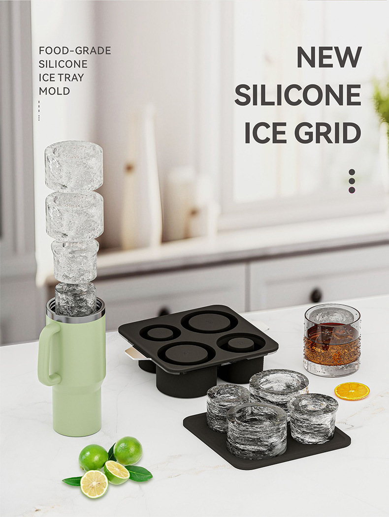AuraChill™ One-Press Ice Mold & Storage Bin