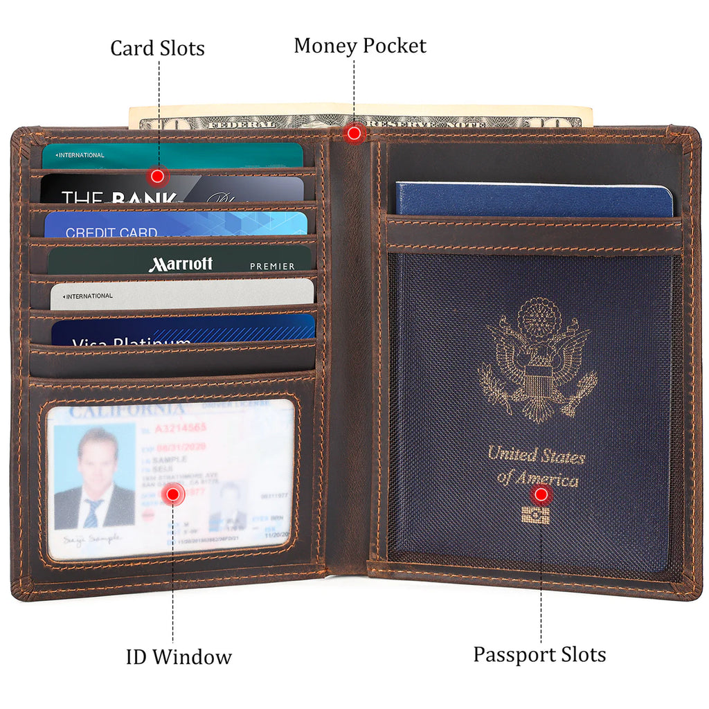 AuraLink™ | Premium Vegan Leather AirTag Passport Holder