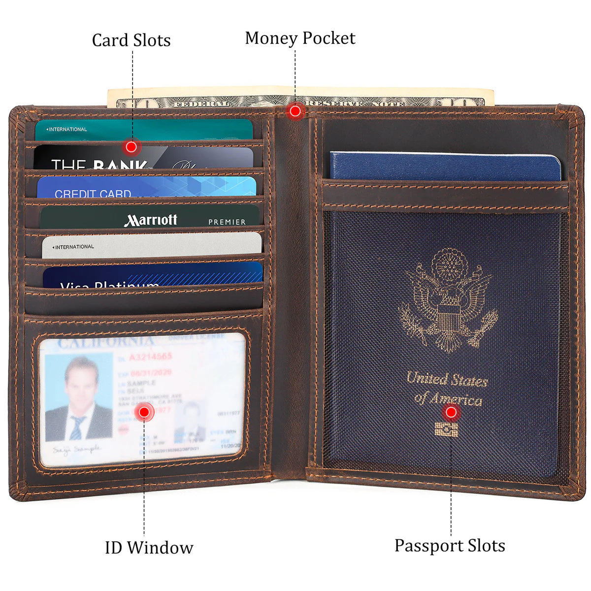 AuraLink™ | Premium Vegan Leather AirTag Passport Holder