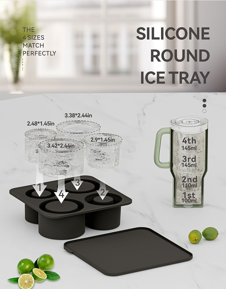 AuraChill™ One-Press Ice Mold & Storage Bin