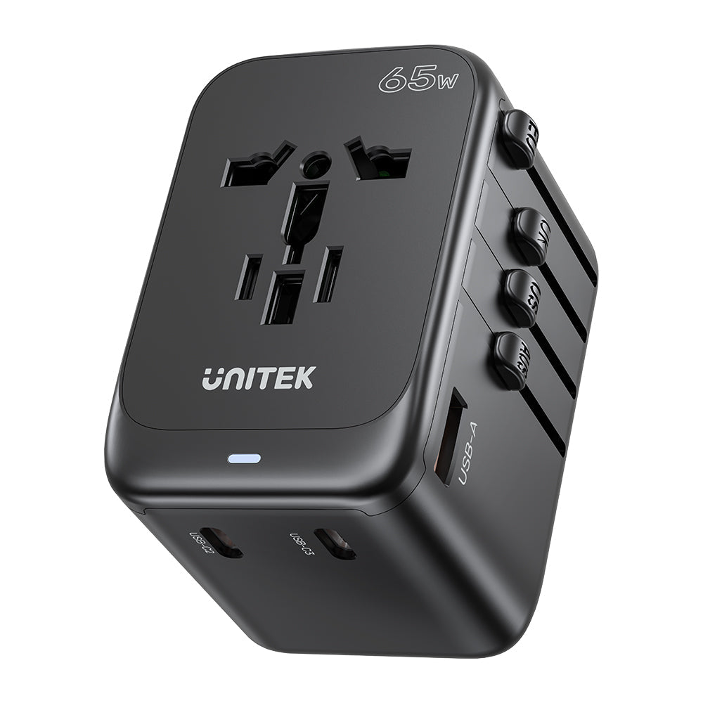 AuraLink™ 65W GaN Universal Travel Adapter (Fast-Charging & Global)