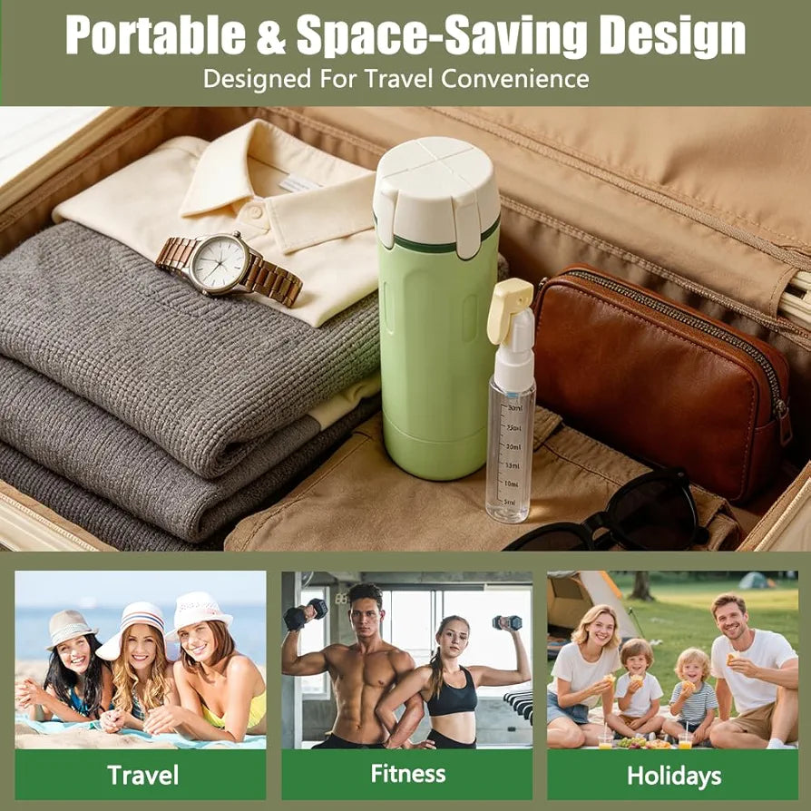 AuraGlow™ 4-in-1 Leak-Proof Travel Pump Bottle