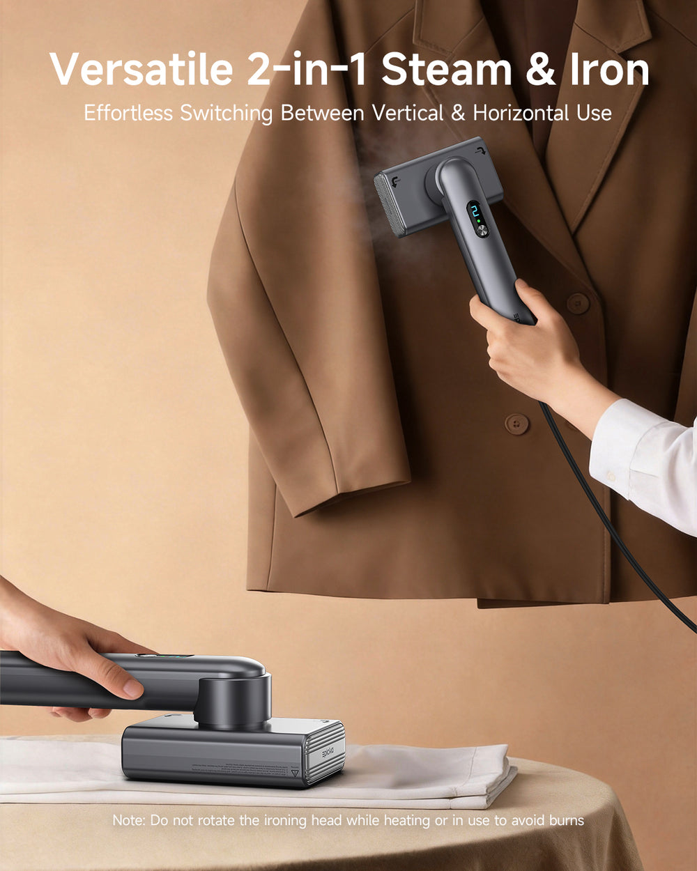 AuraSteam™ Foldable Handheld Nano-Steamer (Dual-Voltage for Global Travel)