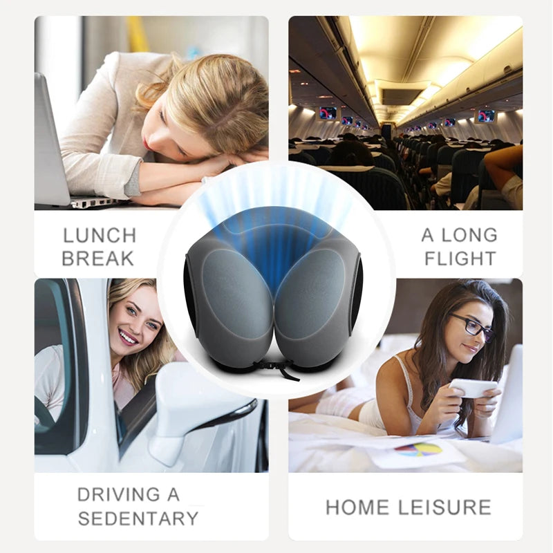 AuraRest™ Compression Travel Pillow – 360° Neck Support
