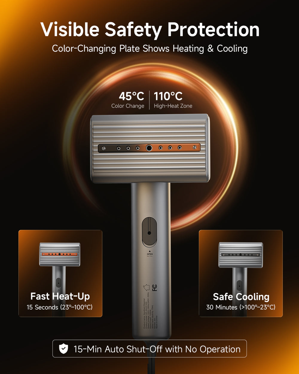 AuraSteam™ Foldable Handheld Nano-Steamer (Dual-Voltage for Global Travel)