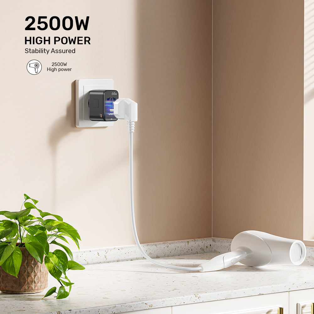 AuraLink™ 65W GaN Universal Travel Adapter (Fast-Charging & Global)