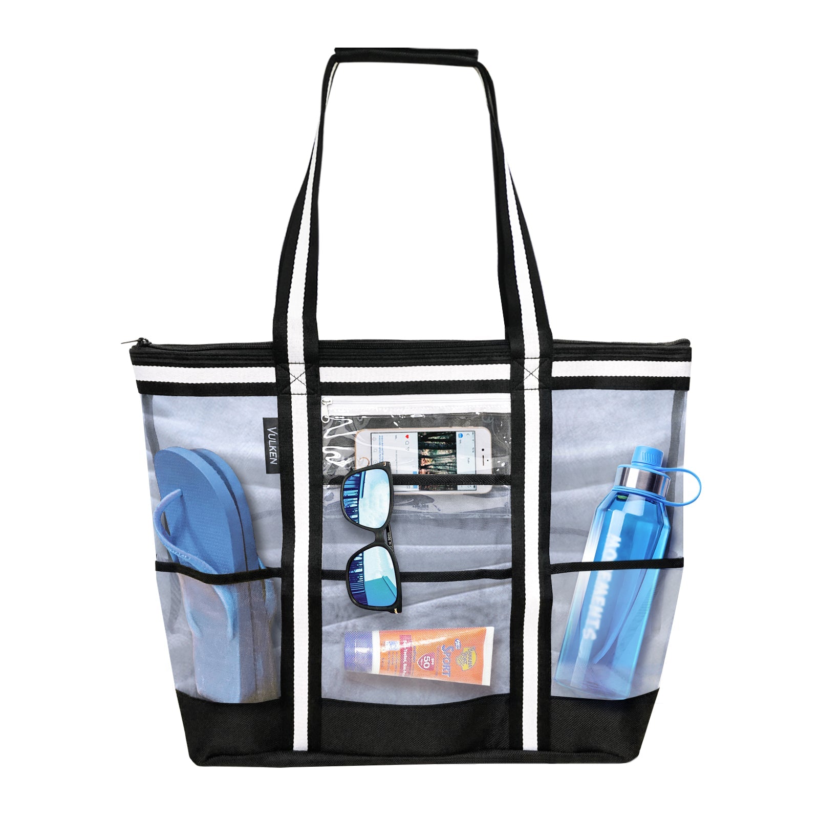 AuraBag™ – Sand-Free Mesh Bottom Beach Tote