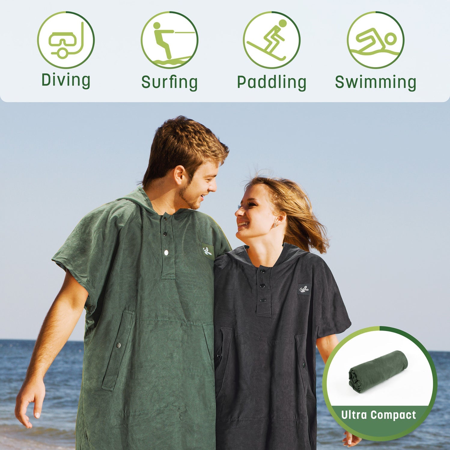 AuraDry™ Quick-Dry Microfiber Changing Poncho (Sand-Free & Compact)