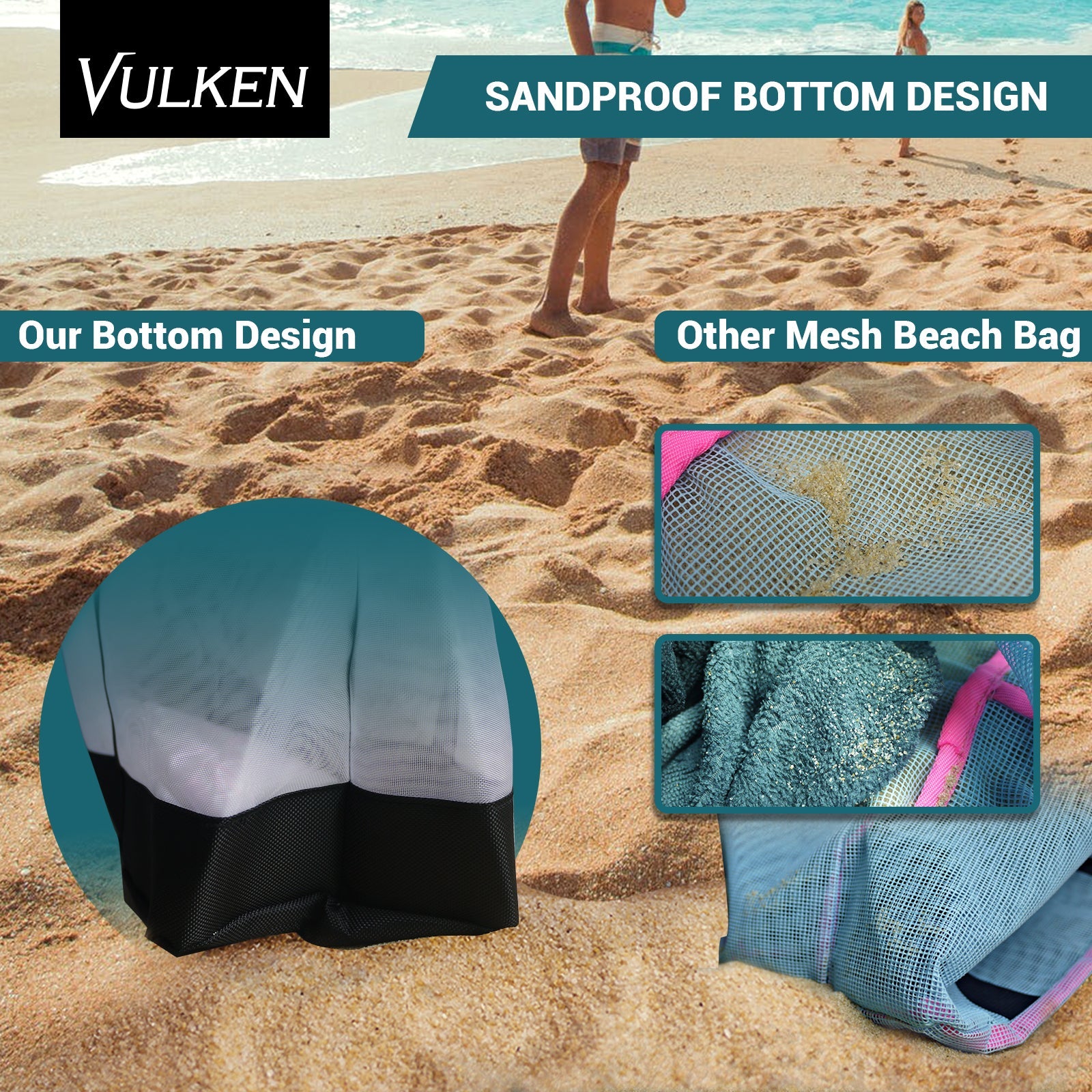 AuraBag™ – Sand-Free Mesh Bottom Beach Tote