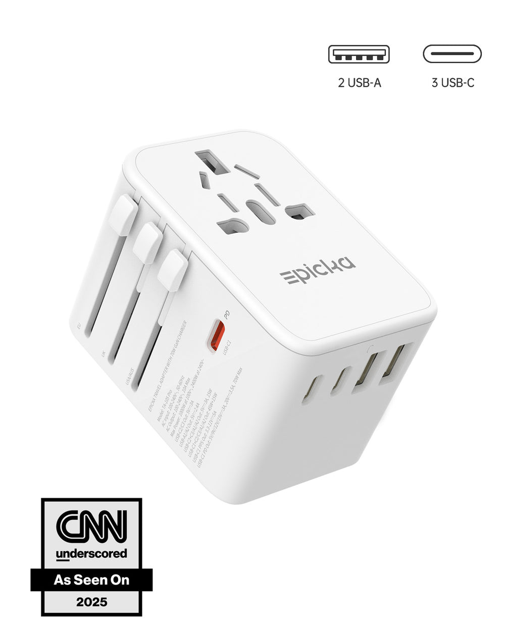 AuraPlug™ Universal GaN Travel Adapter – 65W Fast Charge
