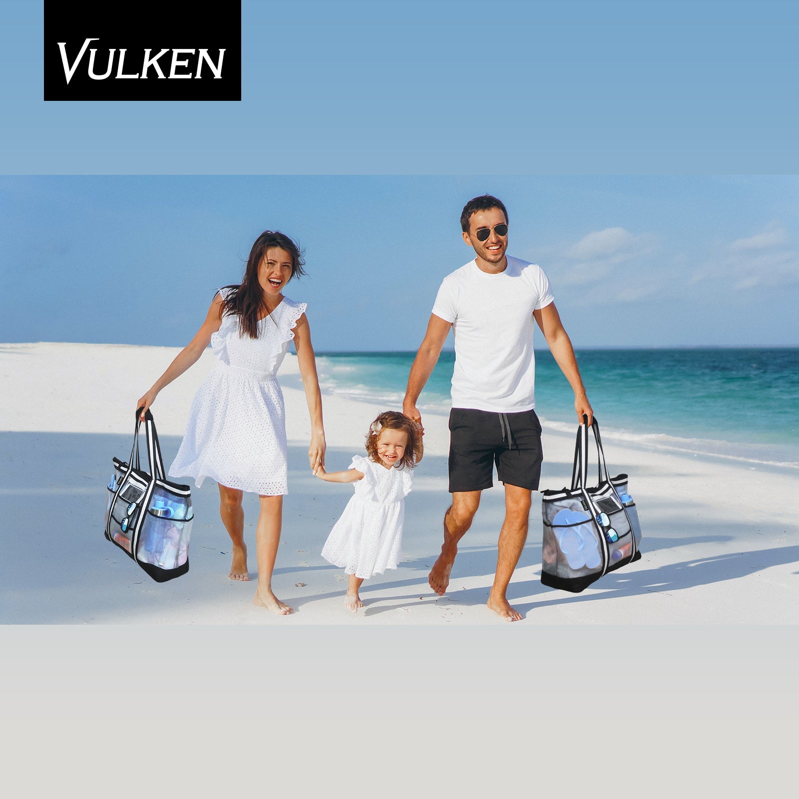 AuraBag™ – Sand-Free Mesh Bottom Beach Tote