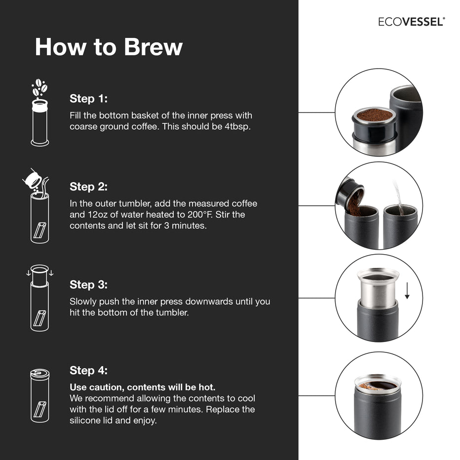 Cloud-Press™ Insulated 15oz Travel Coffee Press