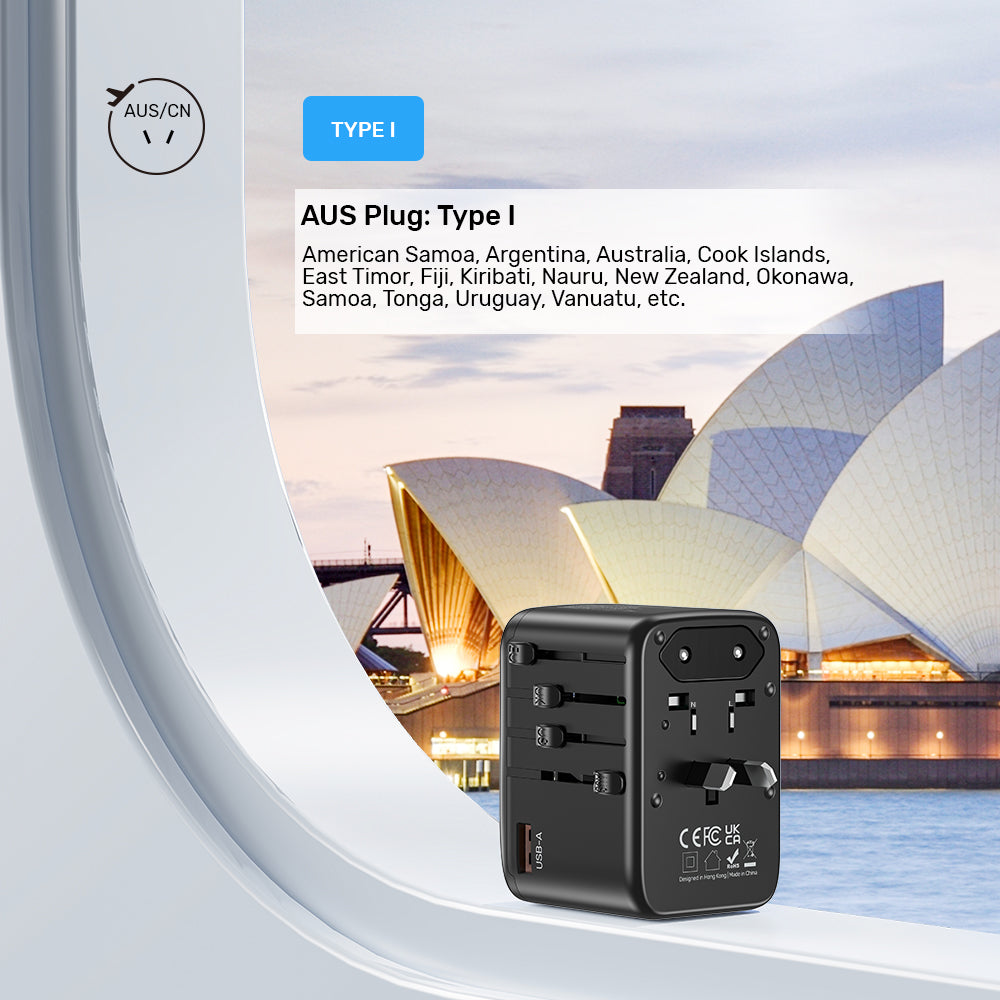 AuraLink™ 65W GaN Universal Travel Adapter (Fast-Charging & Global)