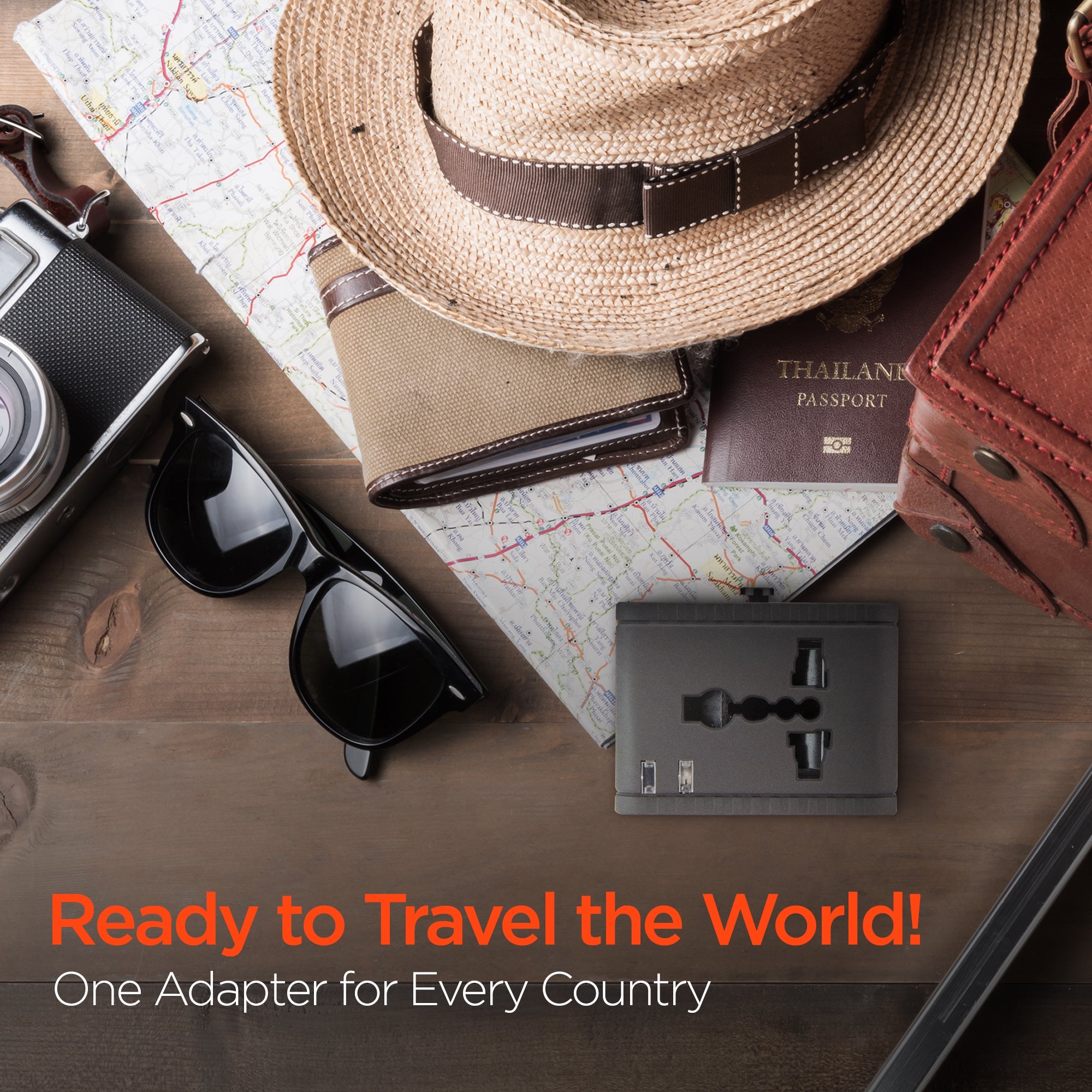 AuraCharge™ – All-in-One Global Travel Adapter & Fast Charger