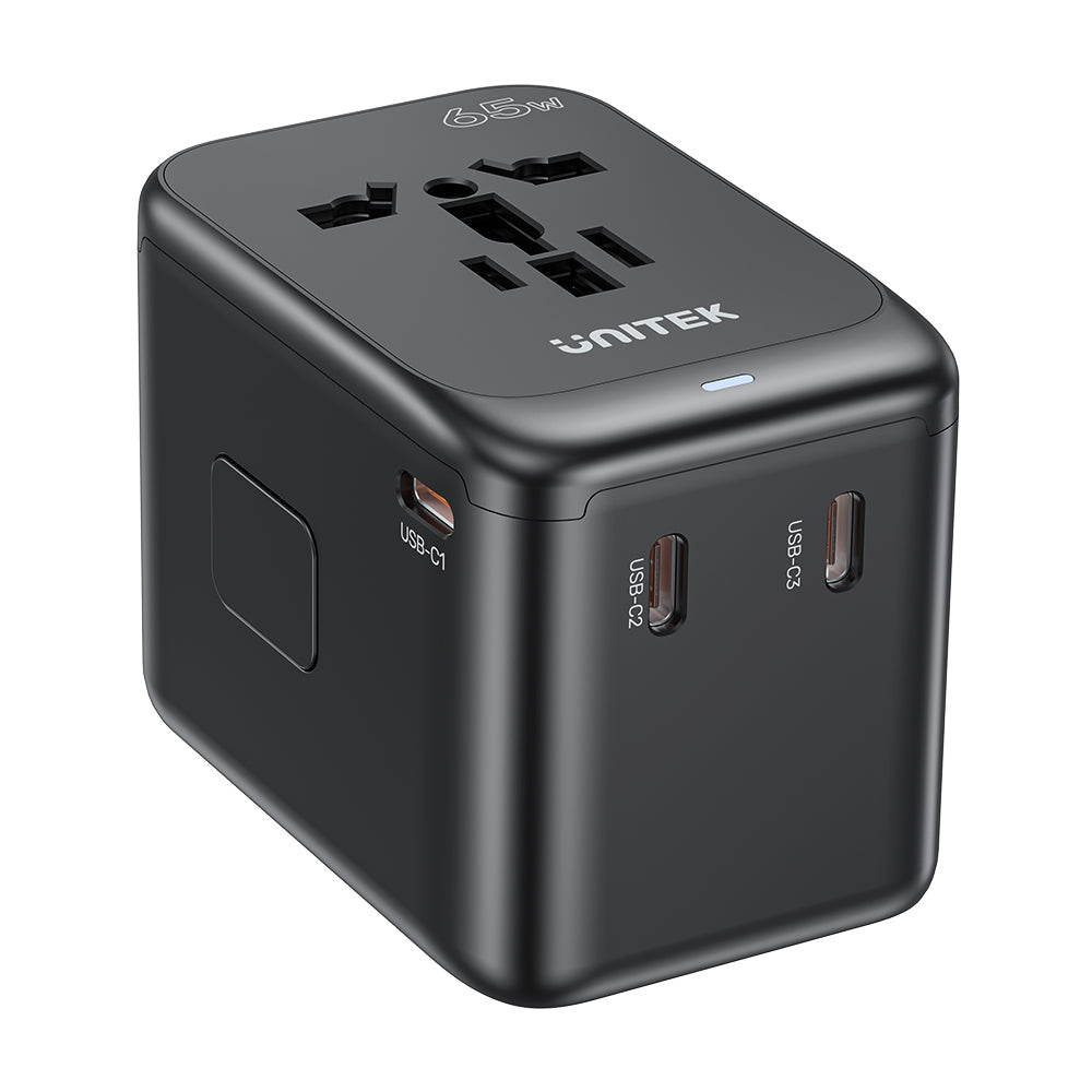 AuraLink™ 65W GaN Universal Travel Adapter (Fast-Charging & Global)