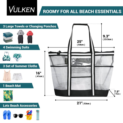 AuraBag™ – Sand-Free Mesh Bottom Beach Tote