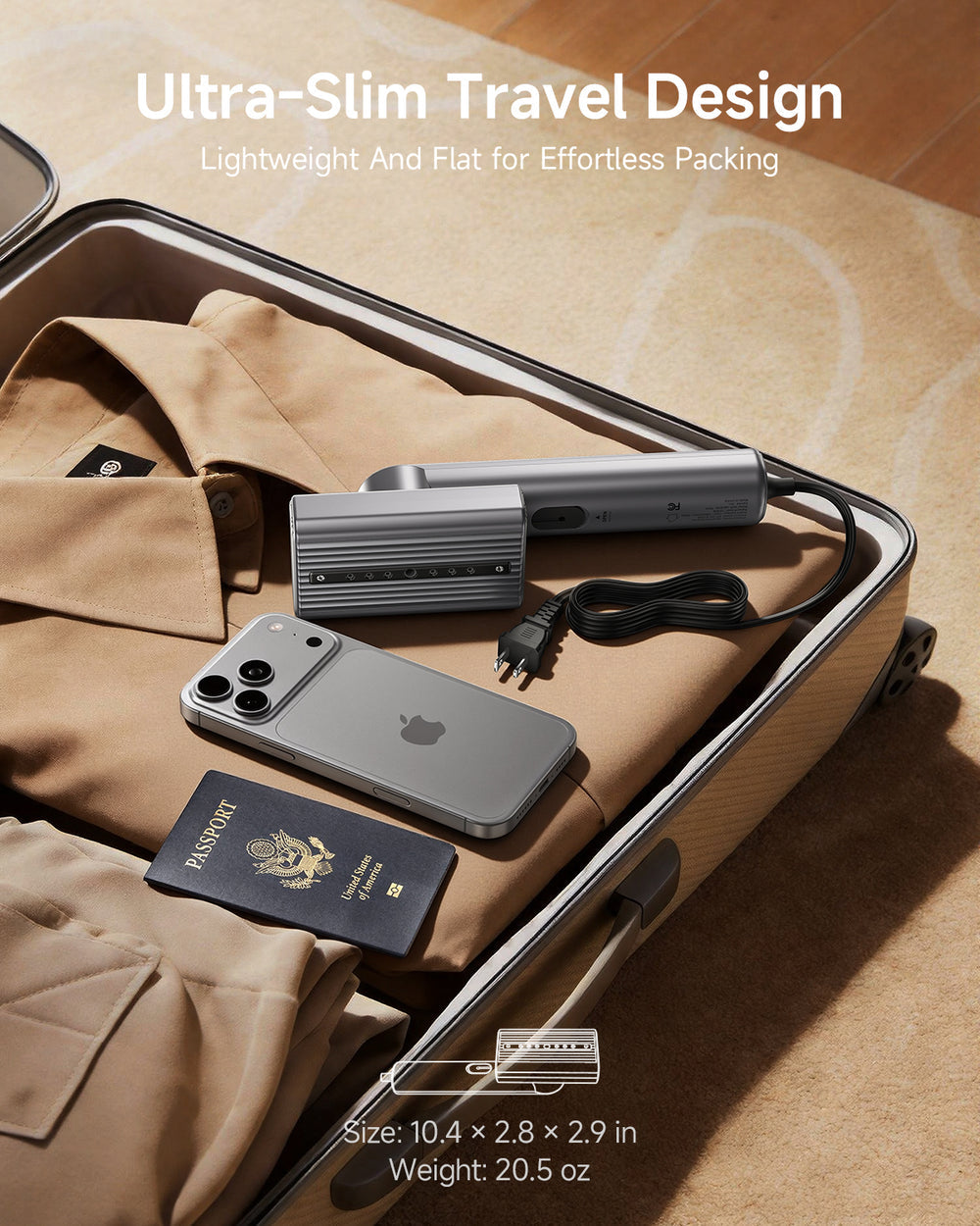 AuraSteam™ Foldable Handheld Nano-Steamer (Dual-Voltage for Global Travel)