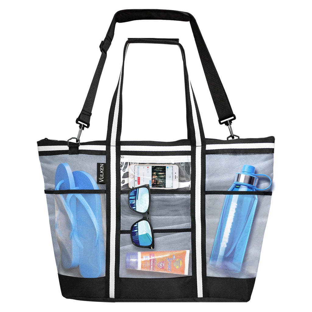 AuraBag™ – Sand-Free Mesh Bottom Beach Tote