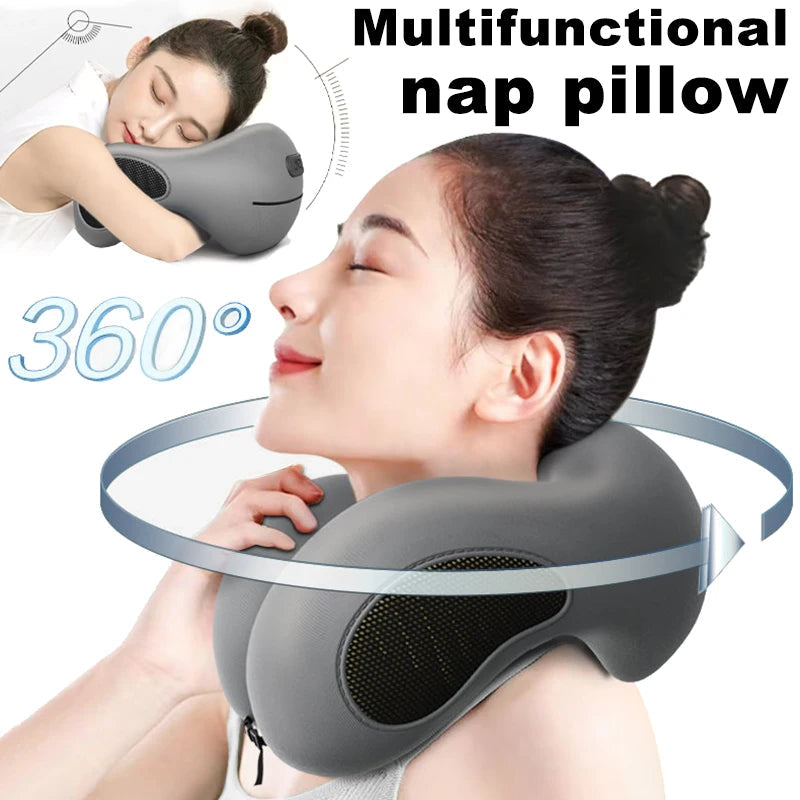 AuraRest™ Compression Travel Pillow – 360° Neck Support